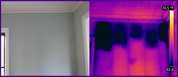 Thermal imaging cameras that detect temperature differential inside the wall